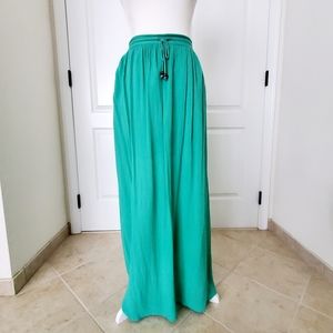 Green Crepe Skirt